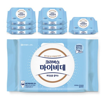 마이비데 클린케어 화장실용 물티슈 캡형, 80매, 8개입