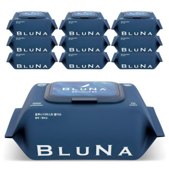 블루나 더퍼스트 블루 물티슈 캡형 70매 10개입