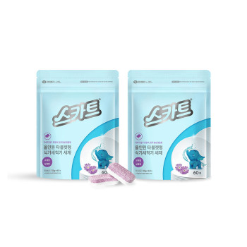 [유한킴벌리] 스카트 식기세척기 세제 10g (상큼향/무향) 올인원 타블렛형