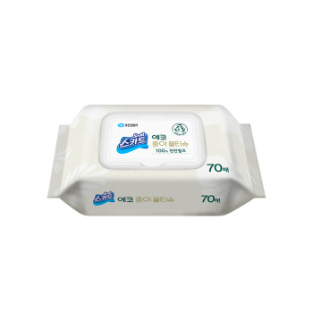 [유한킴벌리] 스카트 캡형 에코 종이물티슈 70매 1개