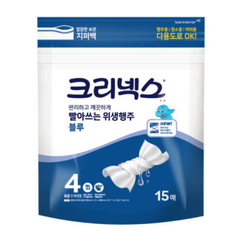 [크리넥스] 빨아쓰는 위생행주타올 블루 15매 (지퍼팩)