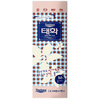 [태화] 고무장갑 올에이 (M) 아이보리x10개