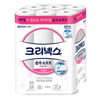 [크리넥스] 순수소프트 프레시 3겹데코 27m 24롤