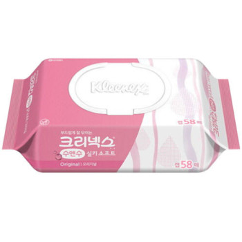 [크리넥스] 수앤수_실키소프트 물티슈 58매x4