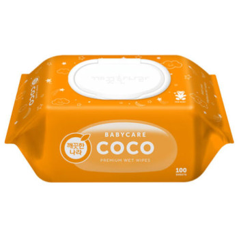 [깨끗한나라] 베이비 코코 물티슈 캡형100매x5