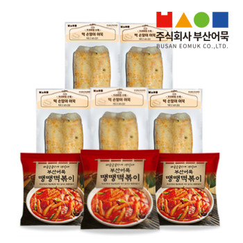 [(주)부산어묵] 떡복이 범벅세트 2종 8팩 / 땡땡떡볶이3봉 + 떡손말이5봉