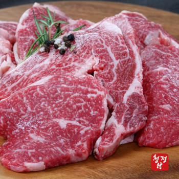 [청정촌] 1++등급 투뿔 한우 등심 (구이/스테이크) 200g/400g