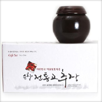 [성가정식품] 옹기항아리 2종 선물세트(찹쌀고추장1kg+전통된장1kg)