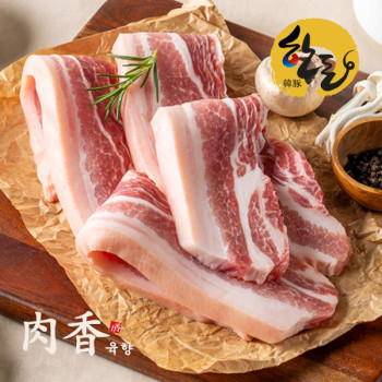 [육향] 한돈 1등급 오겹살 500g(구이/숯불/보쌈/대패/제육/찌개)/용도별 두께 선택
