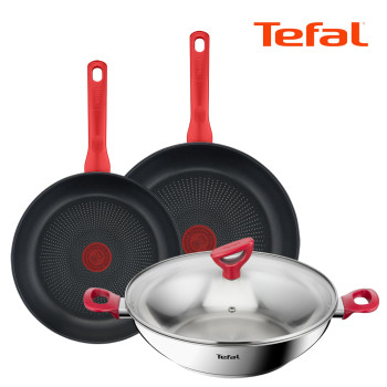 [테팔] 에디션 레드 인덕션 프라이팬 26+30+파티웍(전골냄비) 30cm