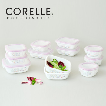 [코렐] 코디네이츠 밀크글라스 밀폐용기 산호세 혼합 12종