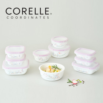 [코렐] 코디네이츠 밀크글라스 밀폐용기 산호세 혼합 10종