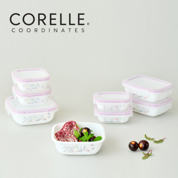 [코렐] 코디네이츠 밀크글라스 밀폐용기 산호세 혼합 8종