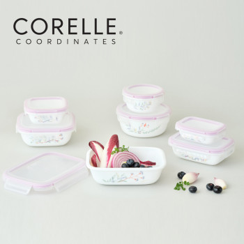 [코렐] 코디네이츠 밀크글라스 밀폐용기 산호세 풀세트 7종