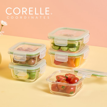 [코렐] 코디네이츠 브리즈 유리밀폐용기 정사각 5종