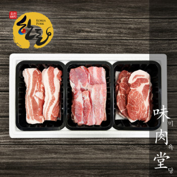 [미육당] 1등급 실속한돈 / 삼겹살300g+생목살300g+가브리살300g (900g)