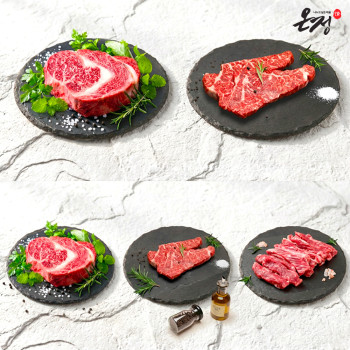 [온정:情] 빛고을 1등급 고급 한우모듬 400g (등심/채끝/갈비살)