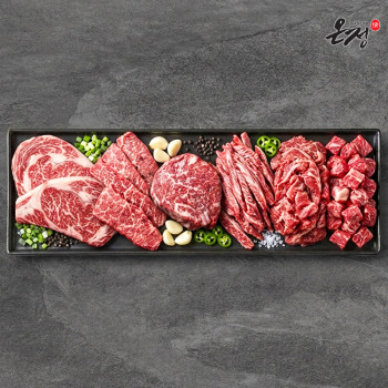 [온정:情] 빛고을 1++등급 명품 투뿔 한우모듬 1.2kg (등심/채끝/안심/갈비살/불고기/국거리)