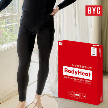 BYC 남성용 가볍고 따뜻한 보디히트 남자 내복 하의 비와이씨