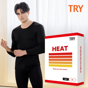 TRY 남성용 가볍고 따뜻한 프리미엄 남자 발열내복 상하의세트 트라이