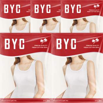 BYC 여성용 데일리 프레쉬코튼 여자 런닝 5매 비와이씨
