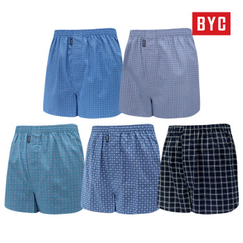 BYC 남성용 편안한 순면 남자 트렁크 팬티 5종세트