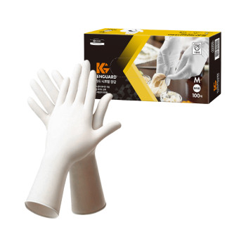 [크리넥스] 크린가드 니트릴 장갑 100매 중형 1팩(화이트/블랙)