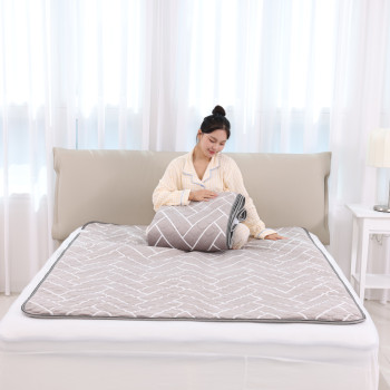 [나비홈] 2026년형 국내생산 헤링본 전자파차단 무자계 온열 탄소 전기 매트 / 더블