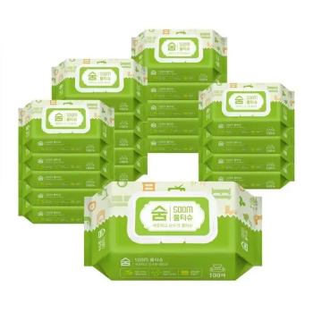 [다매용 물티슈]숨 깨끗한 물티슈 100매 20팩