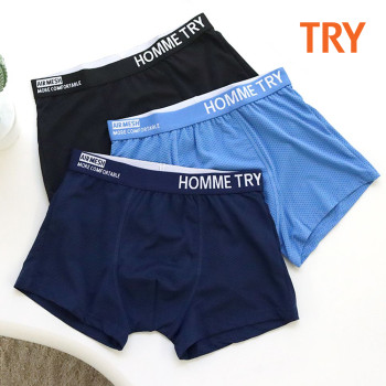 TRY 남아 주니어 통기성 좋은 메쉬 드로즈 팬티 3종 세트 트라이