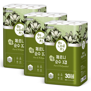 한예지 페르니 도톰순수 3겹 30M 30롤 (3팩)