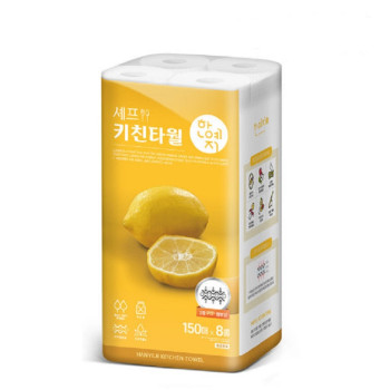 한예지 천연펄프 셰프키친타올 150매 8롤 (1,2,3,4팩 선택 구성)