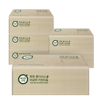 깨끗한나라 톡톡 뽑아쓰는 무표백 키친타올 100매 x 6팩