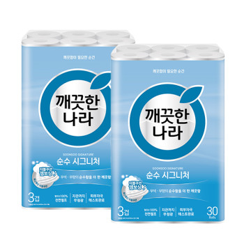 깨끗한나라 순수 시그니처 27m x 30롤 x 2팩
