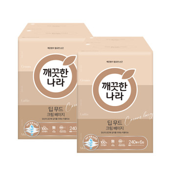 깨끗한나라 딥무드 크림 베이지 240매 x 6입 x 2팩