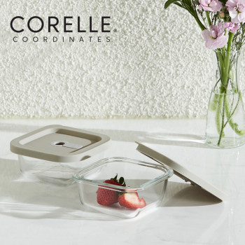 [코렐] 코디네이츠 실리콘 유리 밀폐용기 정사각 2종