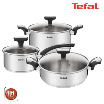 [테팔] 팬&냄비 IH 뉴이모션 3종세트 (편수냄비 16cm + 양수냄비 24cm + 전골냄비 24cm)
