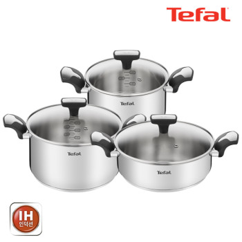 [테팔] 팬&냄비 IH 뉴이모션 3종세트 (양수냄비 20cm + 24cm + 전골냄비 24cm)