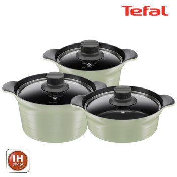 [테팔] 인덕션 티타늄 아로마 통주물 3종세트 (양수냄비 20cm + 24cm + 전골냄비 24cm)