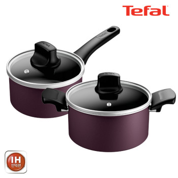 [테팔] 인덕션 티타늄 멜로디 냄비 2종 세트 (편수냄비 16cm + 양수냄비 20cm)