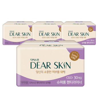 깨끗한나라 디어스킨 에어엠보 팬티라이너 30P x 4팩
