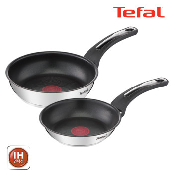 [테팔] 팬&냄비 인덕션 스테인리스 스틸 뉴 이모션 2종세트 (프라이팬 18cm + 20cm)