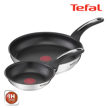 [테팔] 팬&냄비 인덕션 스테인리스 스틸 뉴 이모션 2종세트 (프라이팬 18cm + 28cm)