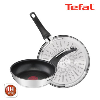 [테팔] 팬&냄비 인덕션 스테인리스 스틸 뉴 이모션 2종세트 (프라이팬 20cm + 28cm)