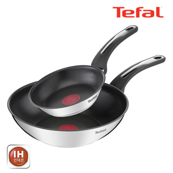 [테팔] 팬&냄비 인덕션 스테인리스 스틸 뉴 이모션 2종세트 (프라이팬 18cm + 볶음팬 28cm)