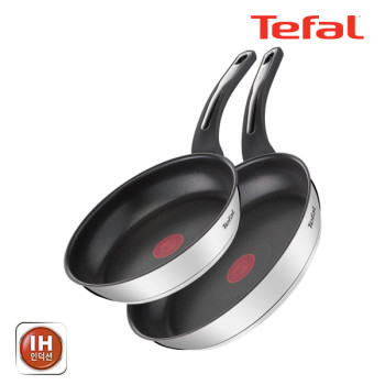 [테팔] 팬&냄비 인덕션 스테인리스 스틸 뉴 이모션 2종세트 (프라이팬 24cm + 28cm)