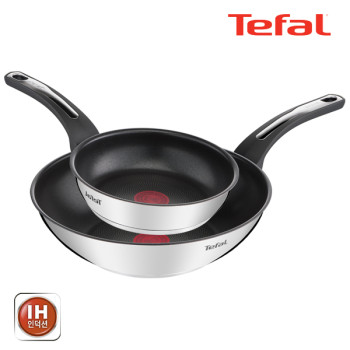 [테팔] 팬&냄비 인덕션 스테인리스 스틸 뉴 이모션 2종세트 (프라이팬 20cm + 볶음팬 28cm)