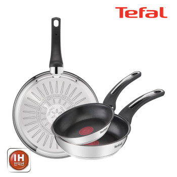 [테팔] 팬&냄비 인덕션 스테인리스 스틸 뉴 이모션 3종세트 (프라이팬 18cm + 20cm + 28cm)