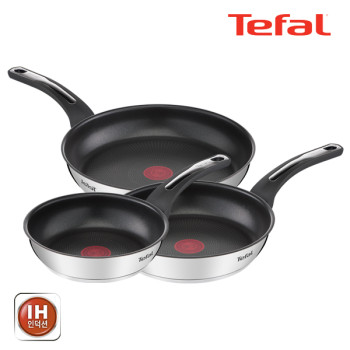 [테팔] 팬&냄비 인덕션 스테인리스 스틸 뉴 이모션 3종세트 (프라이팬 20cm + 24cm + 28cm)