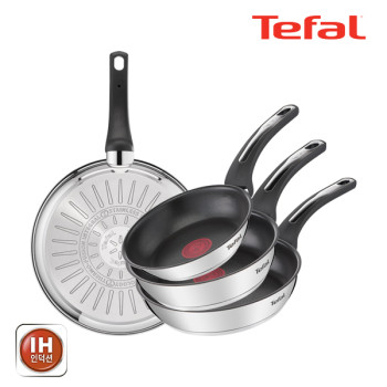 [테팔] 팬&냄비 인덕션 스테인리스 스틸 뉴 이모션 4종세트 (프라이팬 18cm + 20cm + 24cm + 28cm)